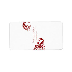 1.25 "x2.75" Hershey's Miniature Crimson Red Flora Etiket