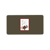 1.25 "x2.75" Hershey's Miniature Red Sock Monkey Etiket (Voorkant)