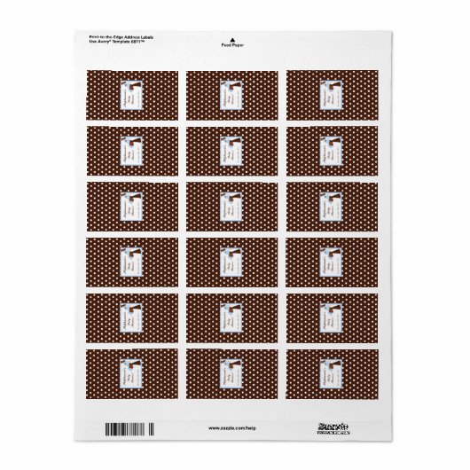1.25 "x2.75" Hershey's Miniatuur Blauw Mod Moeder Etiket (Full Sheet)