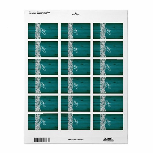 1.25 "x2.75" Hershey's Miniatuur Blauwgroen Hout Etiket (Full Sheet)