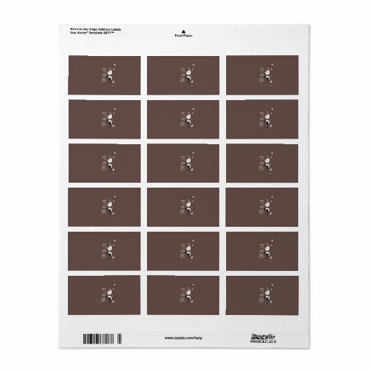 1.25 "x2.75" Hershey's miniatuur bruiloftsvogel Etiket (Full Sheet)