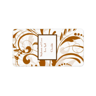 1.25 "x2.75" Hersheys Miniatuur Damast Herfst Etiket