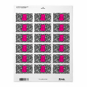 1.25 "x2.75" Hershey's Miniatuur Hot Pink Zebra Etiket (Full Sheet)