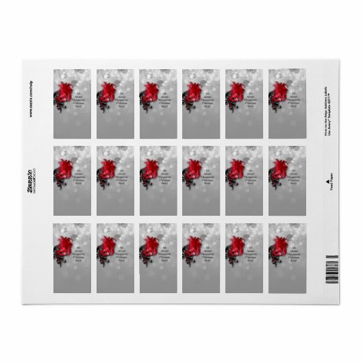 1.25 "x2.75" Hershey's miniatuur rode maskerade Etiket (Full Sheet)