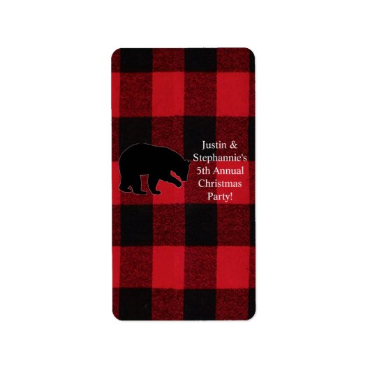 1.25 "x2.75" Hershey's Miniatuur Rood Plaid Blear Etiket (Voorkant)