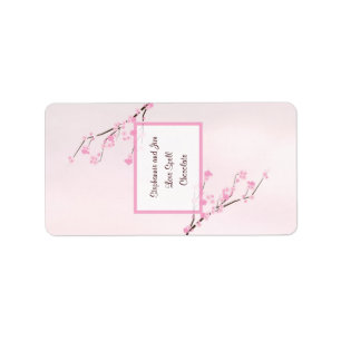 1.25 "x2.75" Hersheys Miniatuur Roze Kersenbloesem Etiket