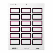 1,25 "x2,75" Hot Pink Zebra Print Mailing Adres Etiket (Full Sheet)