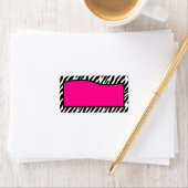 1,25 "x2,75" Hot Pink Zebra Print Mailing Adres Etiket (Insitu)