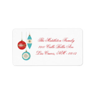 1.25 "x2.75" Kerst Ornament Stick Mailing Label