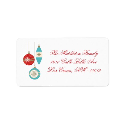 1.25 "x2.75" Kerst Ornament Stick Mailing Label (Voorkant)