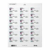 1.25 "x2.75" Kerst Tropische Bloem op Blauwe Ombr Etiket (Full Sheet)