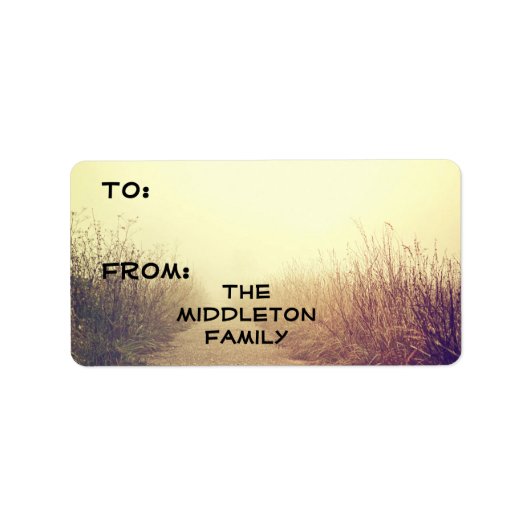 1.25 "x2.75" Kerst XMAS Sunrise Pathway Walkway Etiket (Voorkant)