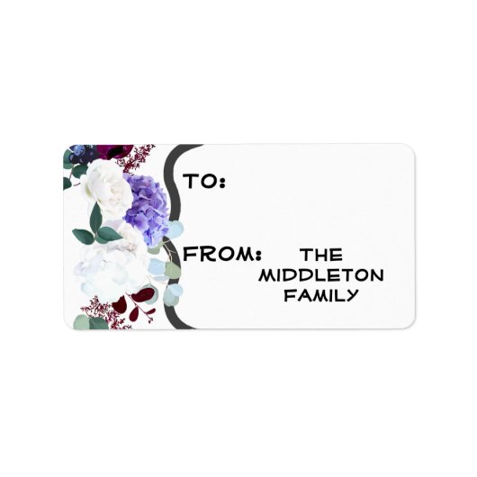 1.25 "x2.75" Kerstlavendel Hibiscus op wit Etiket (Voorkant)