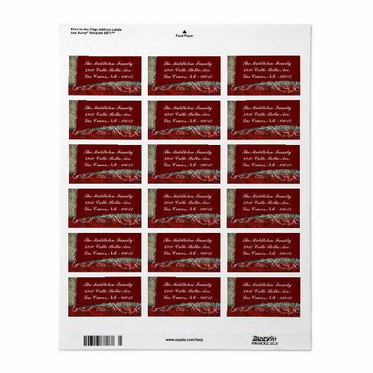 1,25 "x2,75" Kerstmis XMAS Mailing Adres Label (Full Sheet)