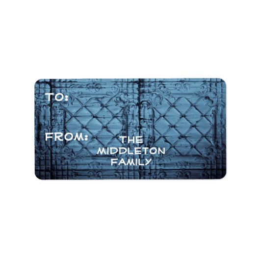 1.25 "x2.75" Kerstmis XMAS rustieke Tin Panel Plaf Etiket (Voorkant)