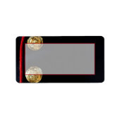 1.25"x2.75"-mailadres Marine Dress Blues Uni Etiket (Voorkant)