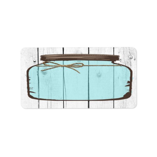 1.25"x2.75" Mailing Address Mason Jar Wood Count Etiket (Voorkant)