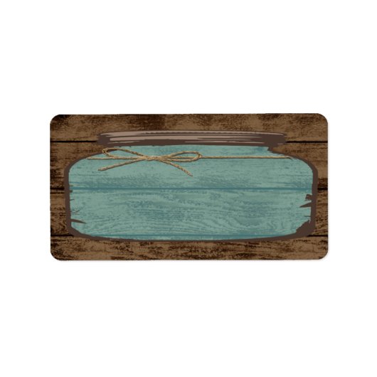 1.25"x2.75" Mailing Address Mason Jar Wood Count Etiket (Voorkant)