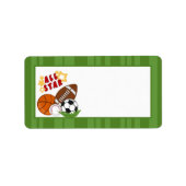 1.25"x2.75" Mailing Adres All-Star Green Etiket (Voorkant)