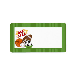1.25"x2.75" Mailing Adres All-Star Green Etiket