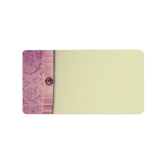 1.25 "x2.75" Mailing Adres Amethist Jewel Embosse Etiket (Voorkant)