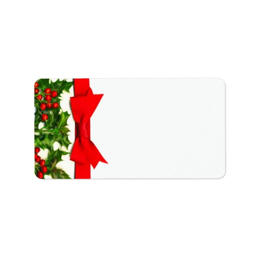 1.25"x2.75" Mailing Adres Baughs Holly Berry Etiket (Voorkant)