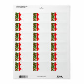 1.25"x2.75" Mailing Adres Baughs Holly Berry Etiket (Full Sheet)