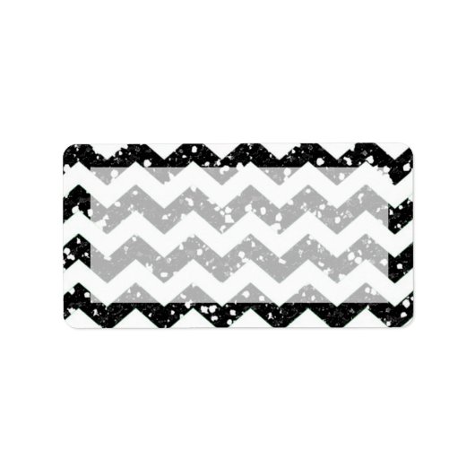 1.25 "x2.75" Mailing Adres Black Glitter Chevron Etiket (Voorkant)