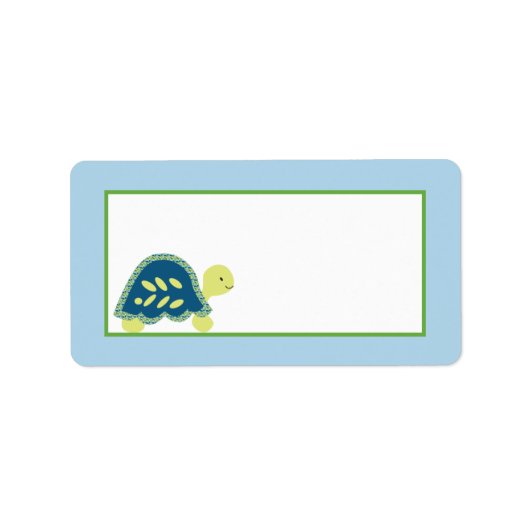 1.25 "x2.75" Mailing Adres Blauw Zee Schildpadden Etiket (Voorkant)