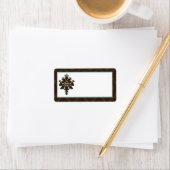 1.25 "x2.75" Mailing Adres Bruin Damask Etiket (Insitu)