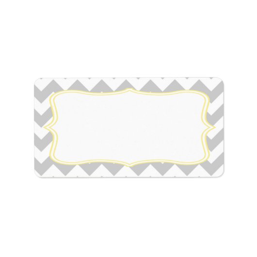 1.25 "x2.75" Mailing Adres Chevron Streep Grijs Etiket (Voorkant)