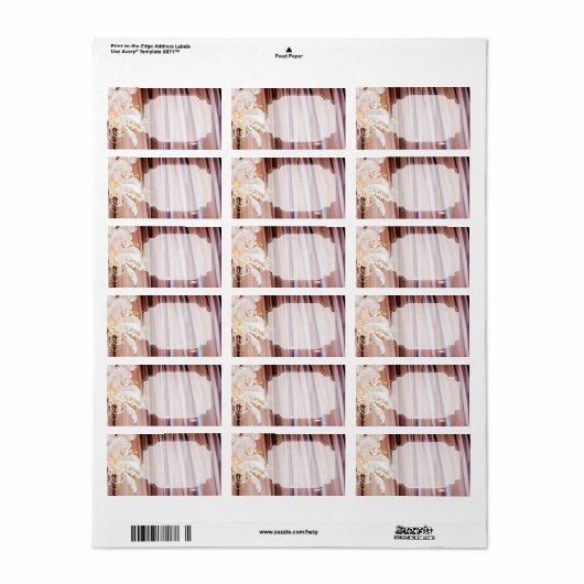 1.25 "x2.75" Mailing Adres Feather Center Piece Etiket (Full Sheet)