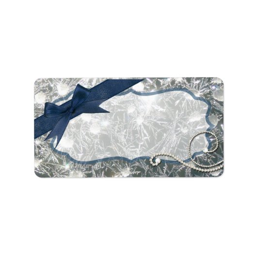 1.25 "x2.75" Mailing Adres Gebarsten Ijs Winter Etiket (Voorkant)