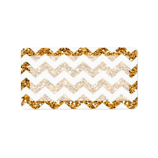 1.25 "x2.75" Mailing Adres Gouden Glitter Chevron Etiket (Voorkant)