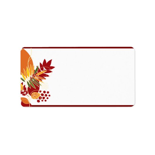 1.25 "x2.75" Mailing Adres Herfst Bladbladeren Etiket (Voorkant)
