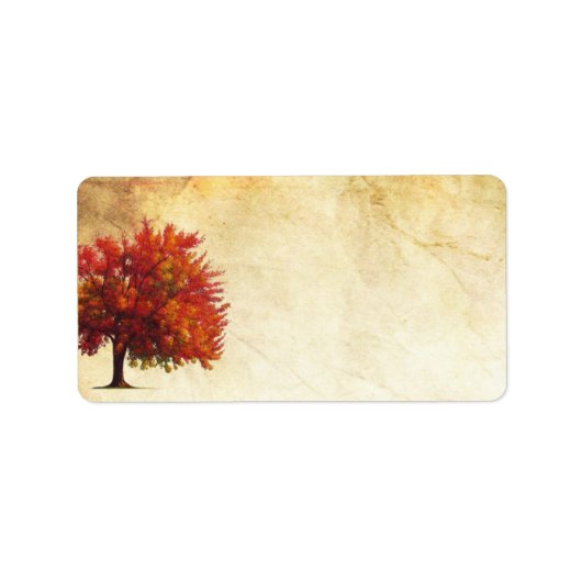 1.25 "x2.75" Mailing Adres Herfst Boom verouderd p Etiket (Voorkant)