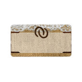 1.25 "x2.75" Mailing Adres Hoefijzers op Burlap Etiket (Voorkant)