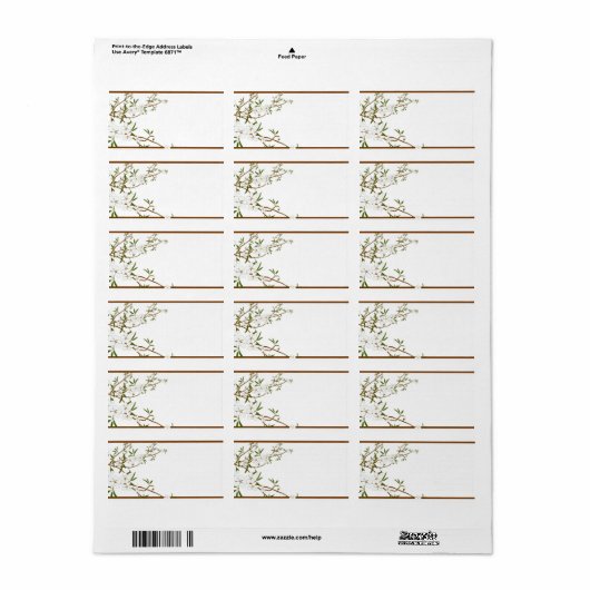 1.25 "x2.75" Mailing Adres Honden Bloemen Etiket (Full Sheet)