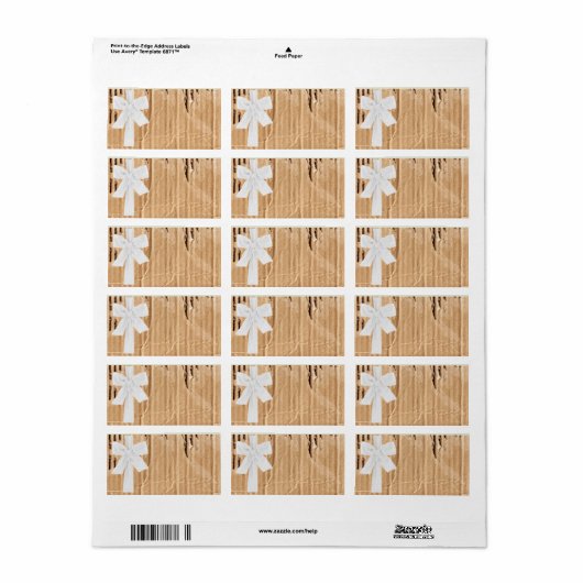 1.25 "x2.75" Mailing Adres Kartonnen flap Wit Etiket (Full Sheet)