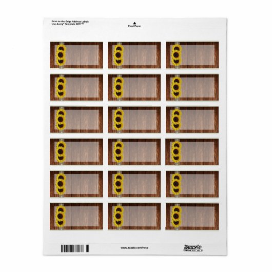 1.25 "x2.75" Mailing Adres Land Zonnebloempitten H Etiket (Full Sheet)