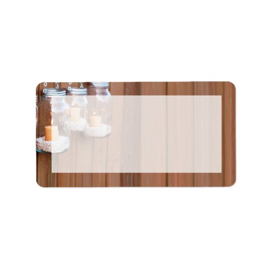 1.25 "x2.75" Mailing Adres Mason Jar Candle Light Etiket (Voorkant)