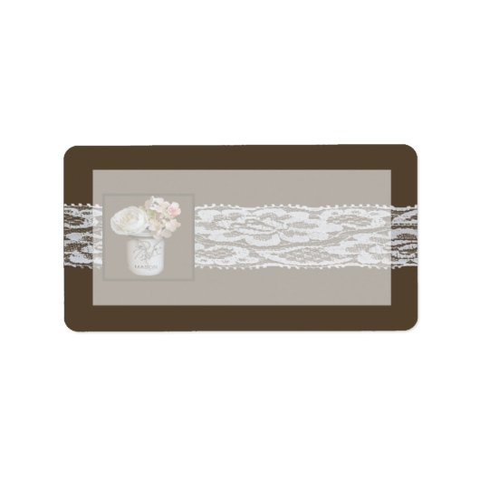 1.25 "x2.75" Mailing Adres Mason Jars met Rozen Etiket (Voorkant)