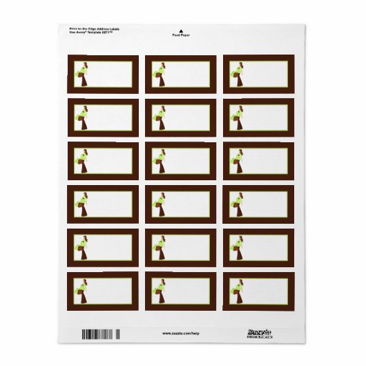 1.25 "x2.75" Mailing Adres Mod Moeder Polka Dot Etiket (Full Sheet)