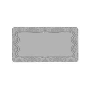 1.25 "x2.75" Mailing Adres Modern Grijs Damask Lac Etiket