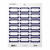 1.25 "x2.75" Mailing Adres Modern Stripe Navy Etiket (Full Sheet)