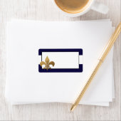 1.25 "x2.75" Mailing Adres Modern Stripe Navy Etiket (Insitu)