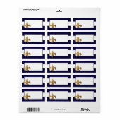 1.25 "x2.75" Mailing Adres Modern Stripe Navy Etiket (Full Sheet)