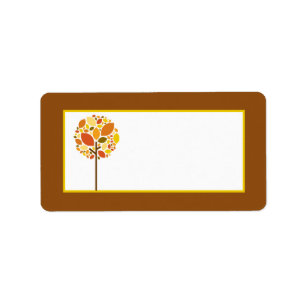 1.25 "x2.75" Mailing Adres Moderne Herfstboom Etiket