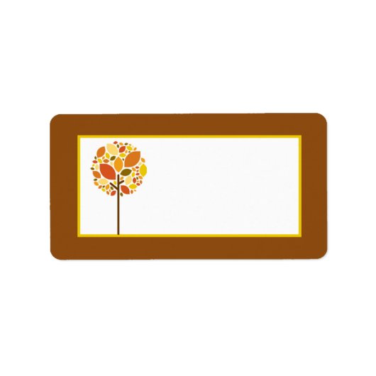 1.25 "x2.75" Mailing Adres Moderne Herfstboom Etiket (Voorkant)
