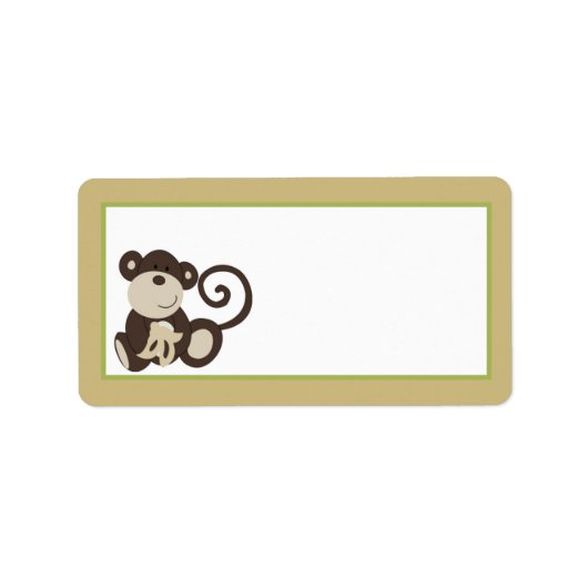 1.25 "x2.75" Mailing Adres Monkey Time Zoo Dier Etiket (Voorkant)